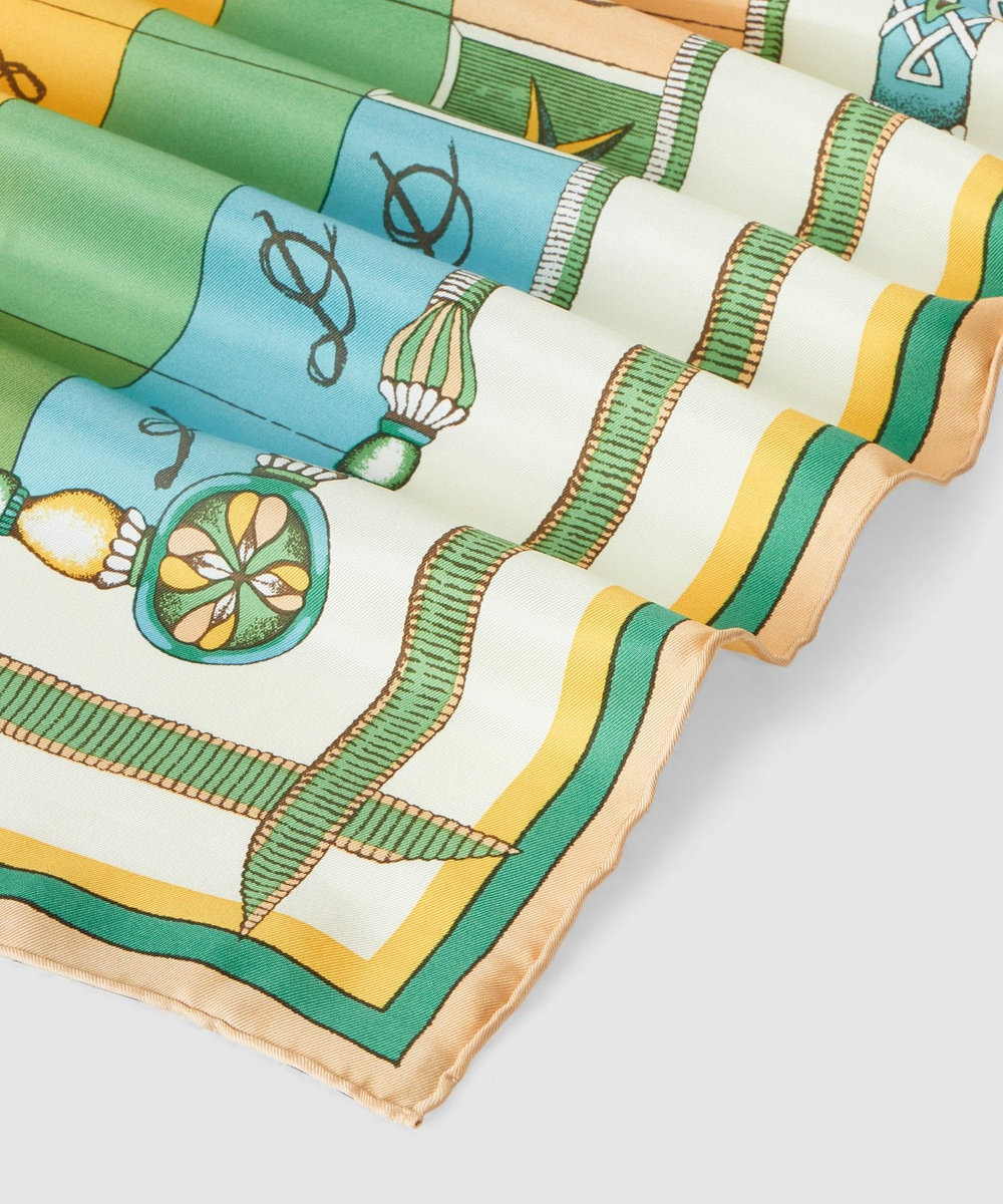 buying 【manipuri(マニプリ)】88×88 SILK SCARF グリーン系 (74)