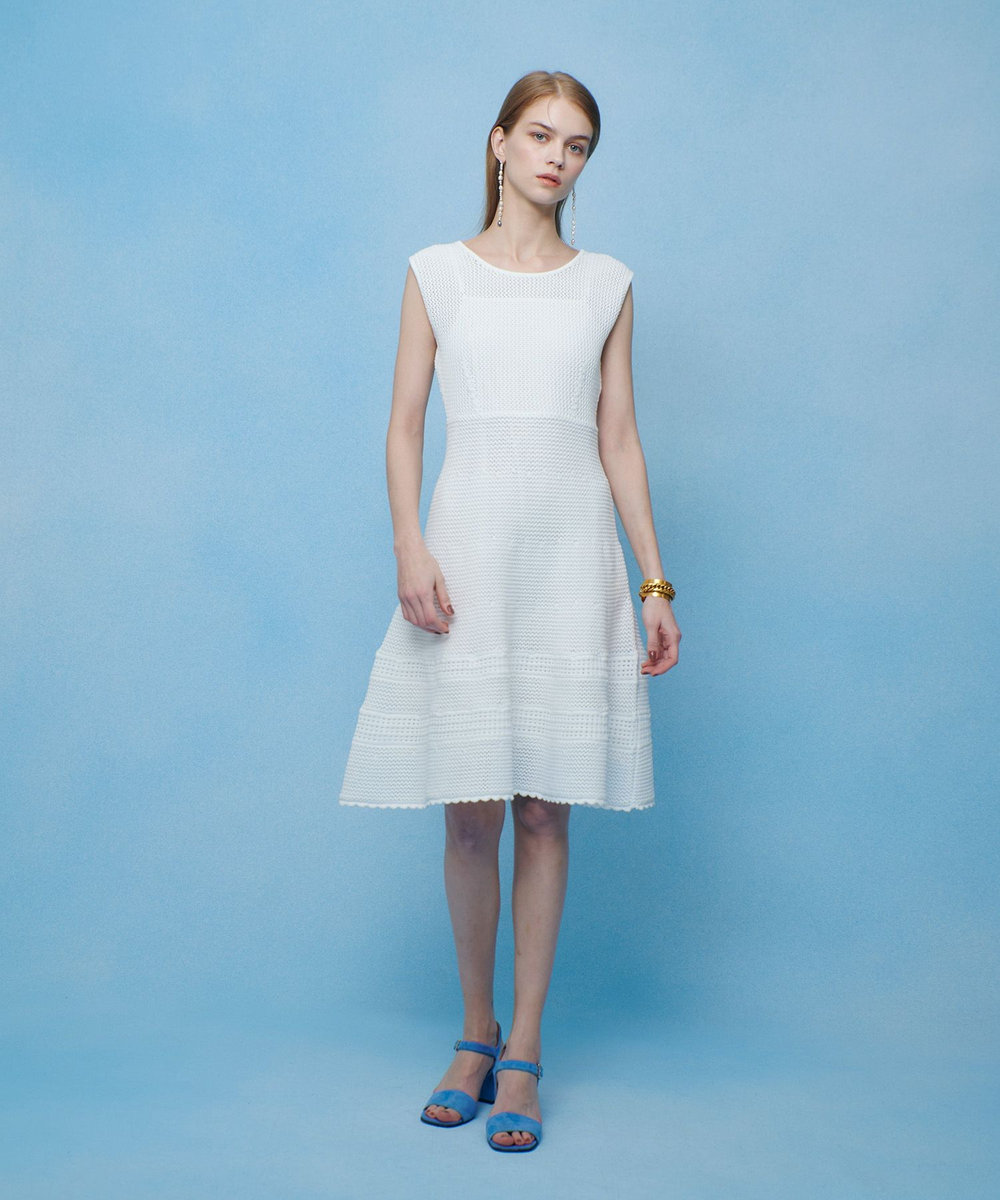 LOULOU WILLOUGHBY メッシュクロッシェミニワンピース オフホワイト (02)