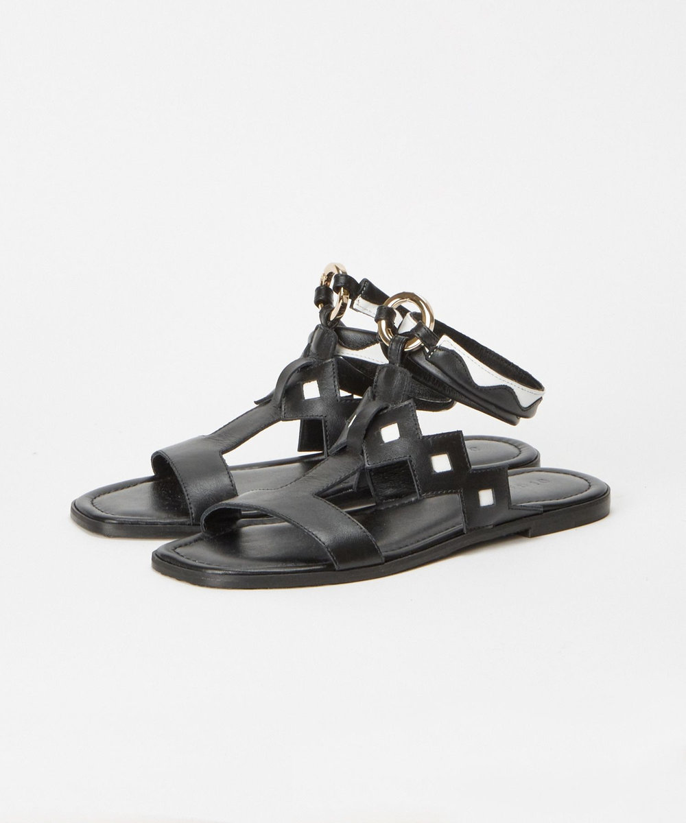 buying 【DI GAIA(ディガイア)】JANE FLAT SANDAL ブラック系 (98)