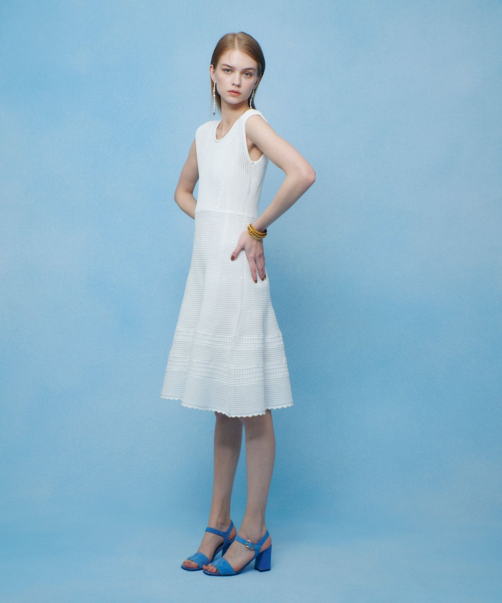 LOULOU WILLOUGHBY メッシュクロッシェミニワンピース オフホワイト (02)