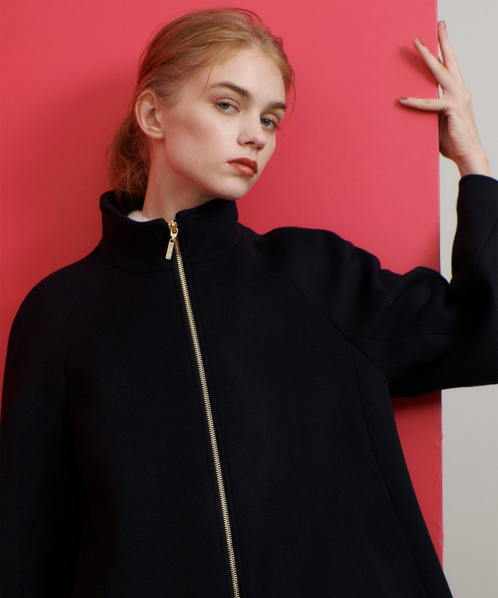 LOULOU WILLOUGHBY 【LOULOU WILLOUGHBY】シャルムビーバーケープ風コート ブラック (95)