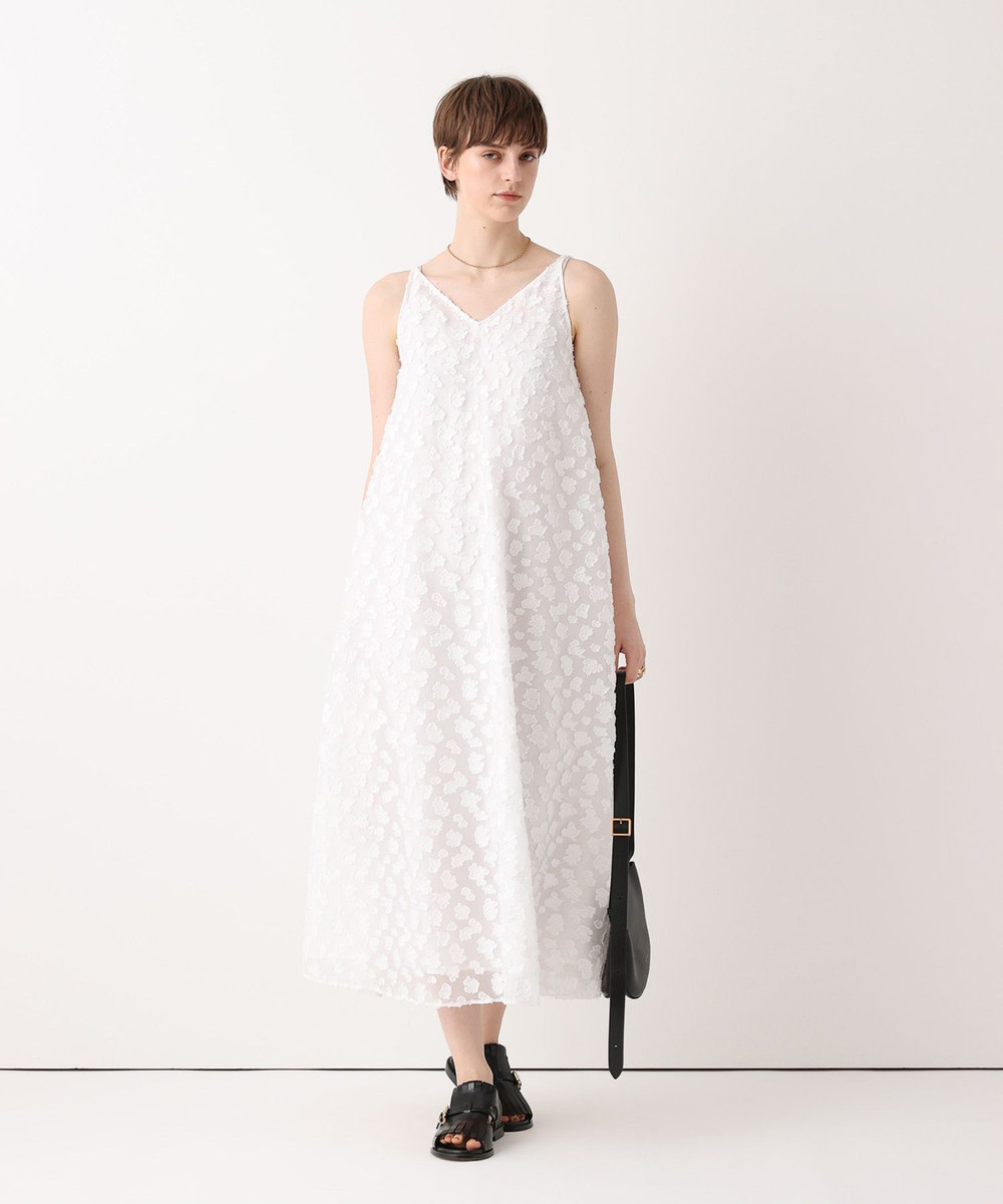 allureville 【ATELIER Line】カットジャカードＶネックワンピース オフホワイト (02)