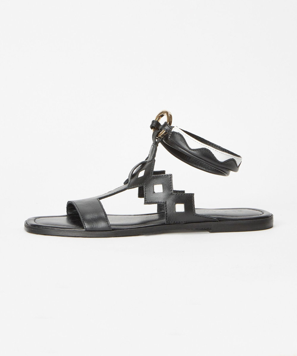 buying 【DI GAIA(ディガイア)】JANE FLAT SANDAL ブラック系 (98)