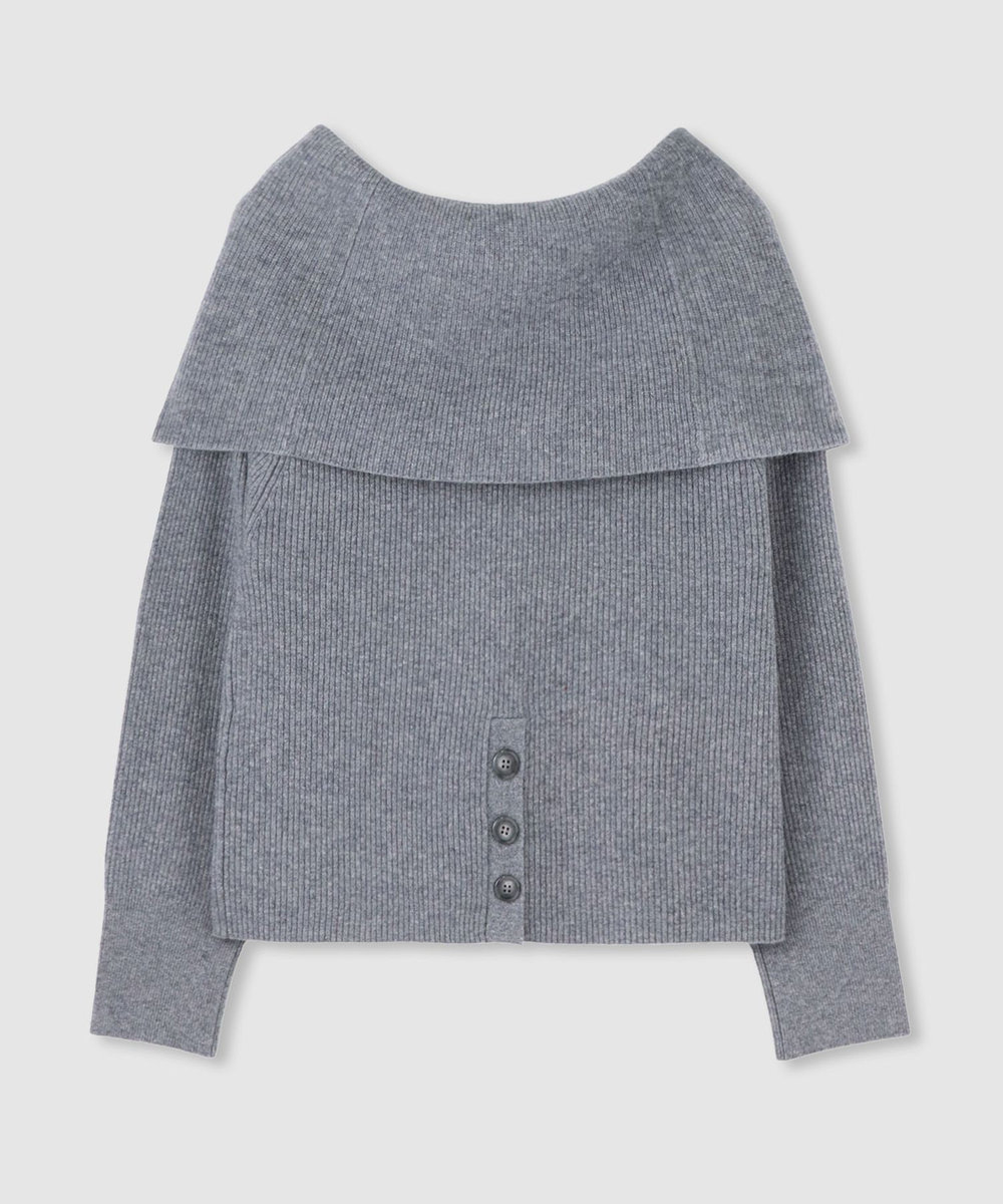 allureville ビッグカラー2WAYネックプルオーバー グレー (92)