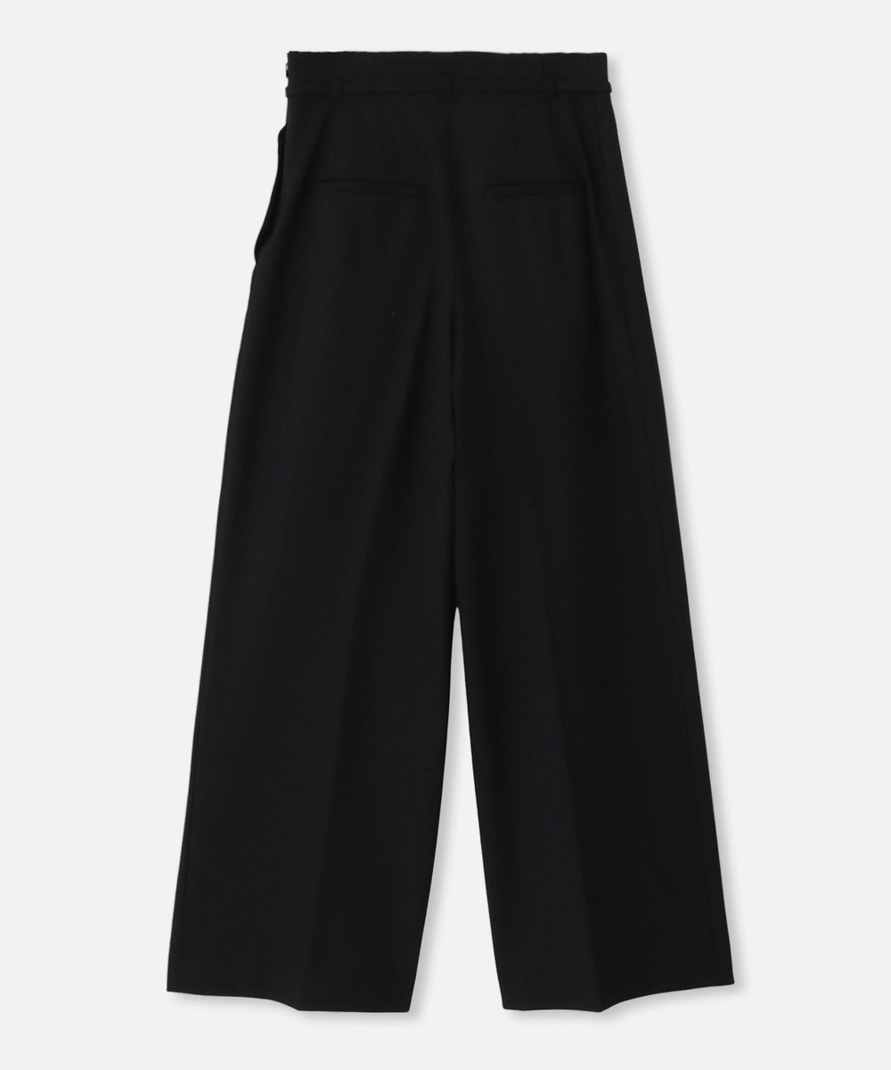 allureville ポリエステル/Wストレッチタックパンツ ブラック (95)