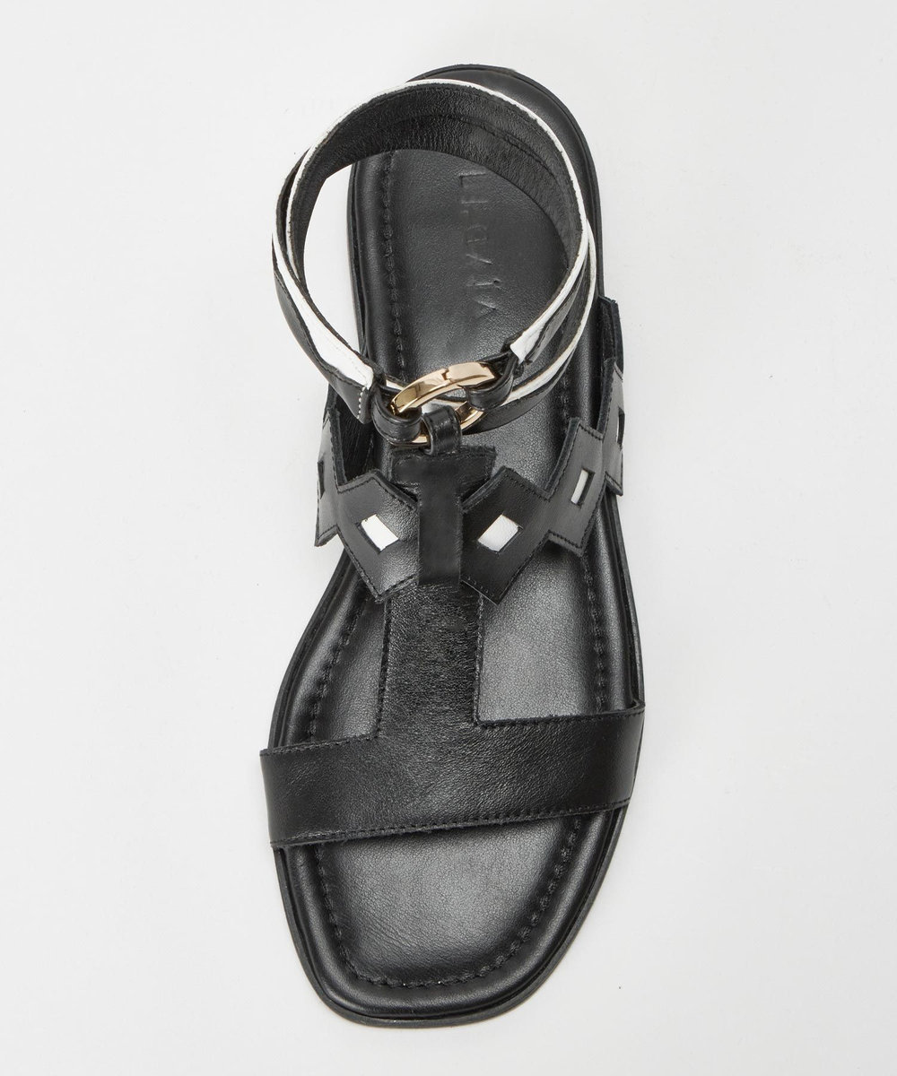 buying 【DI GAIA(ディガイア)】JANE FLAT SANDAL ブラック系 (98)