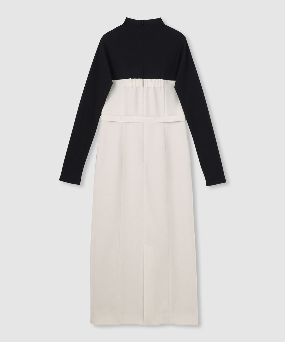 allureville スラブオックステレココンビワンピース ベージュ (11)