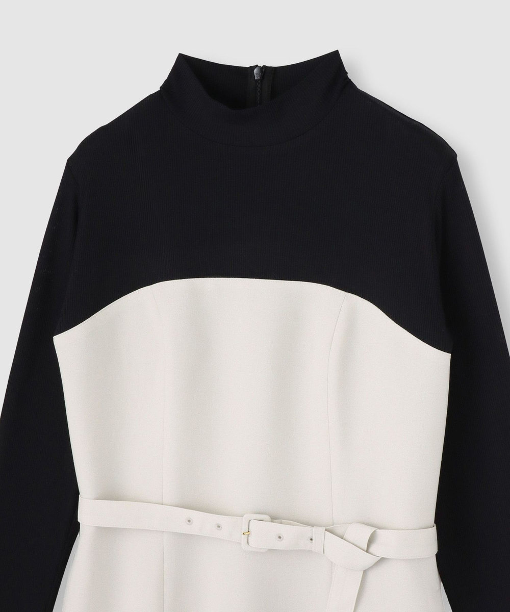 allureville スラブオックステレココンビワンピース ベージュ (11)