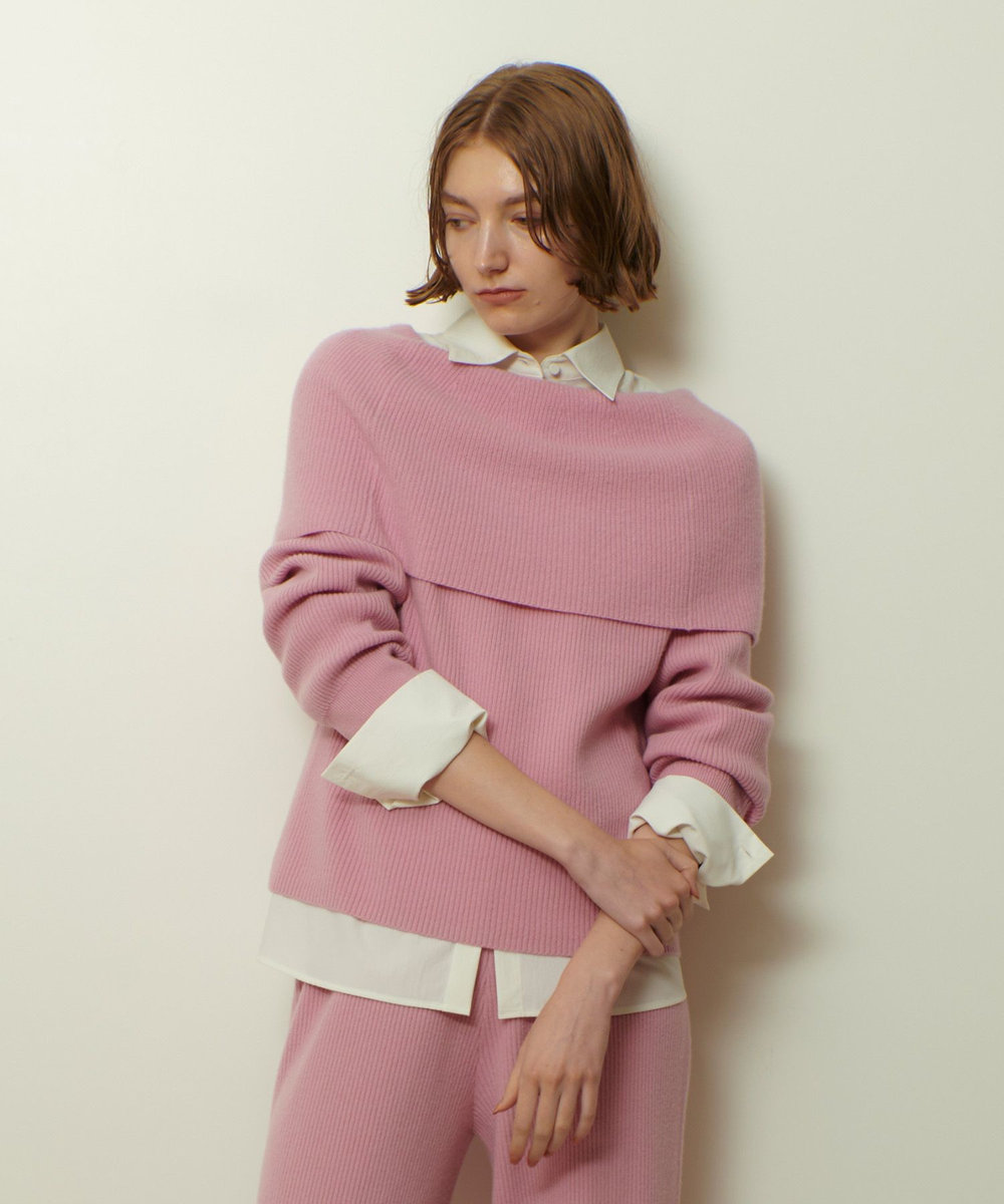 allureville ビッグカラー2WAYネックプルオーバー ライトピンク (42)
