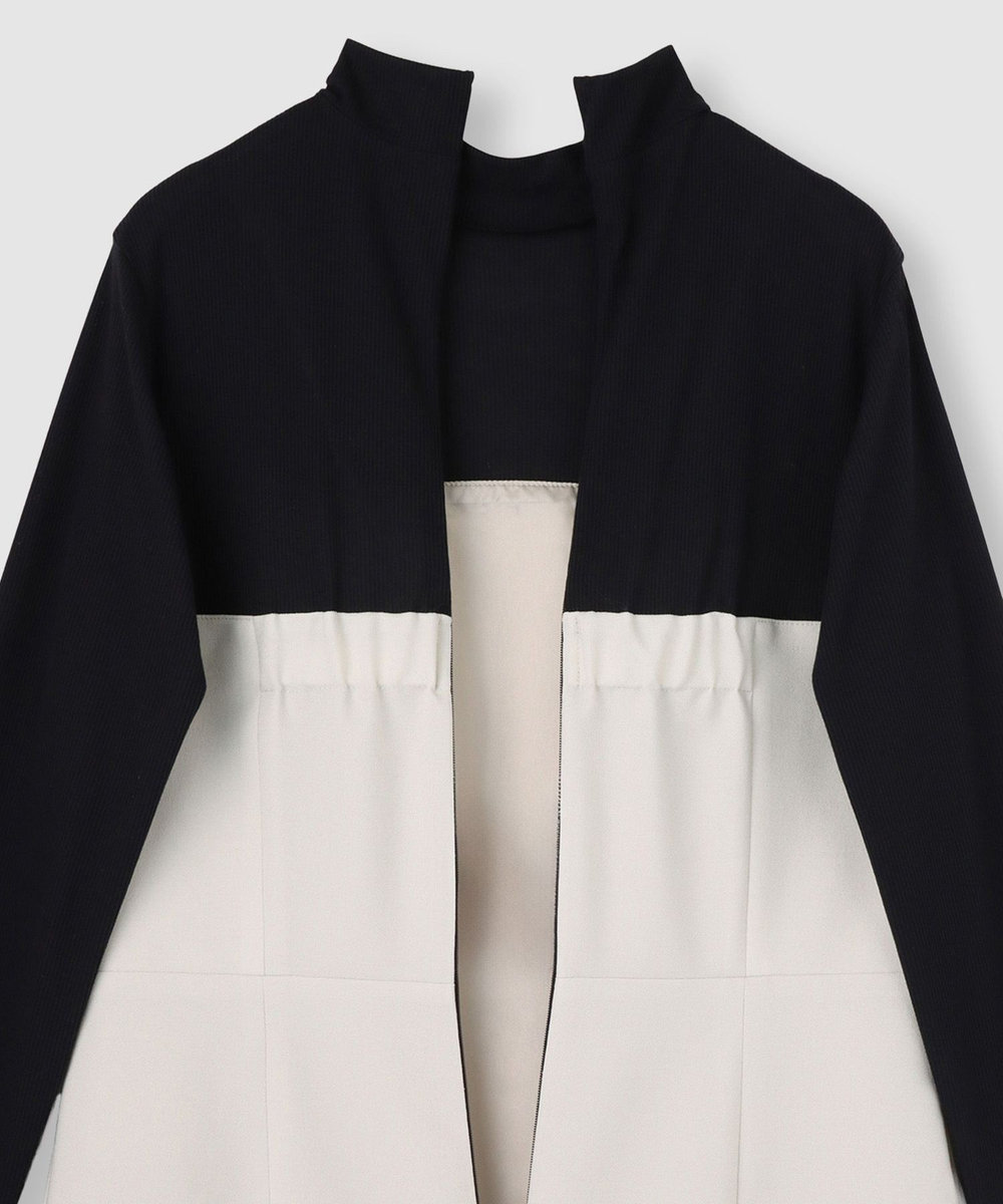 allureville スラブオックステレココンビワンピース ベージュ (11)