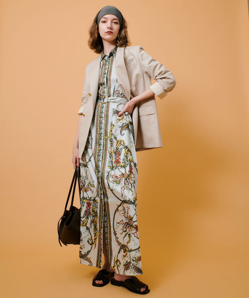 allureville シャークスキンダブルブレストジャケット ベージュ (11)