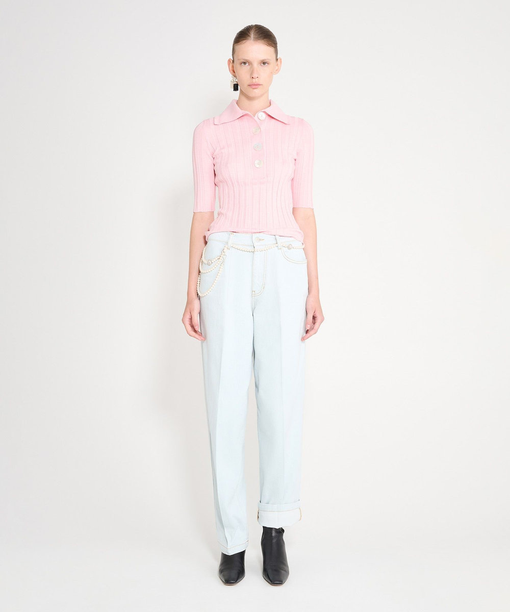 buying 【NACKIYE(ナキエ)】 SUGARMAN KNIT POLO ライトピンク (42)