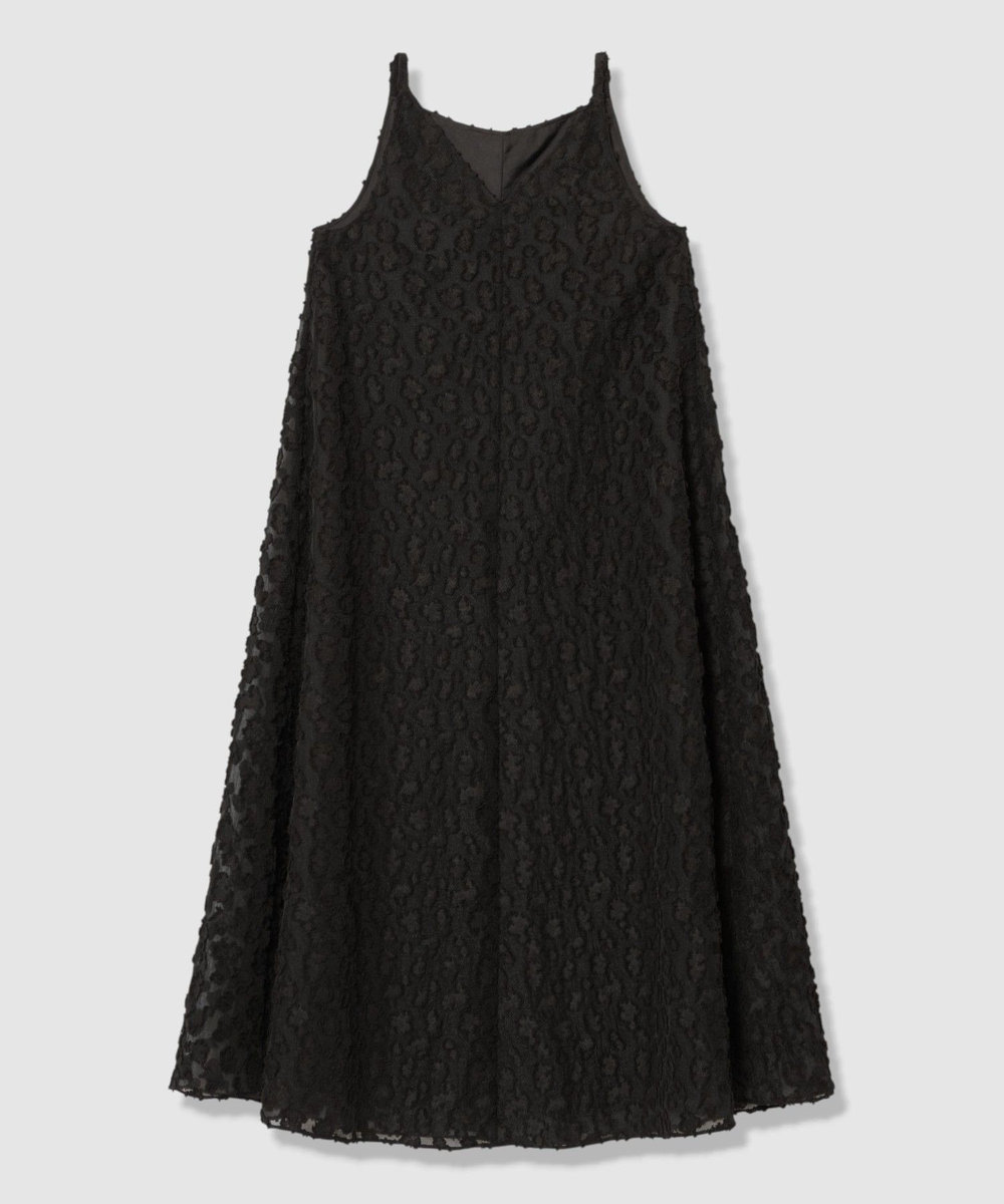 allureville 【ATELIER Line】カットジャカードＶネックワンピース ブラック (95)