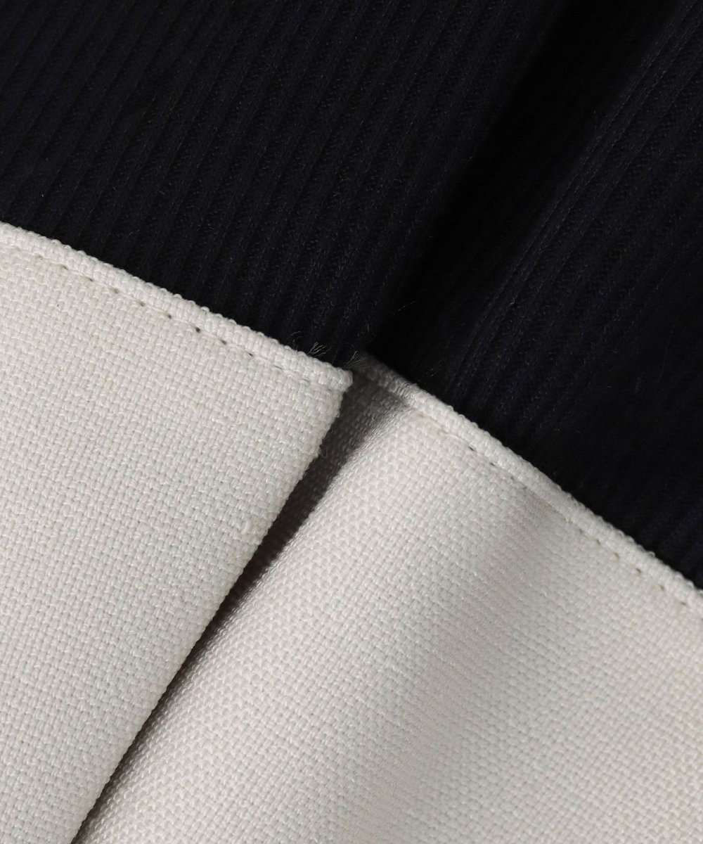 allureville スラブオックステレココンビワンピース ベージュ (11)