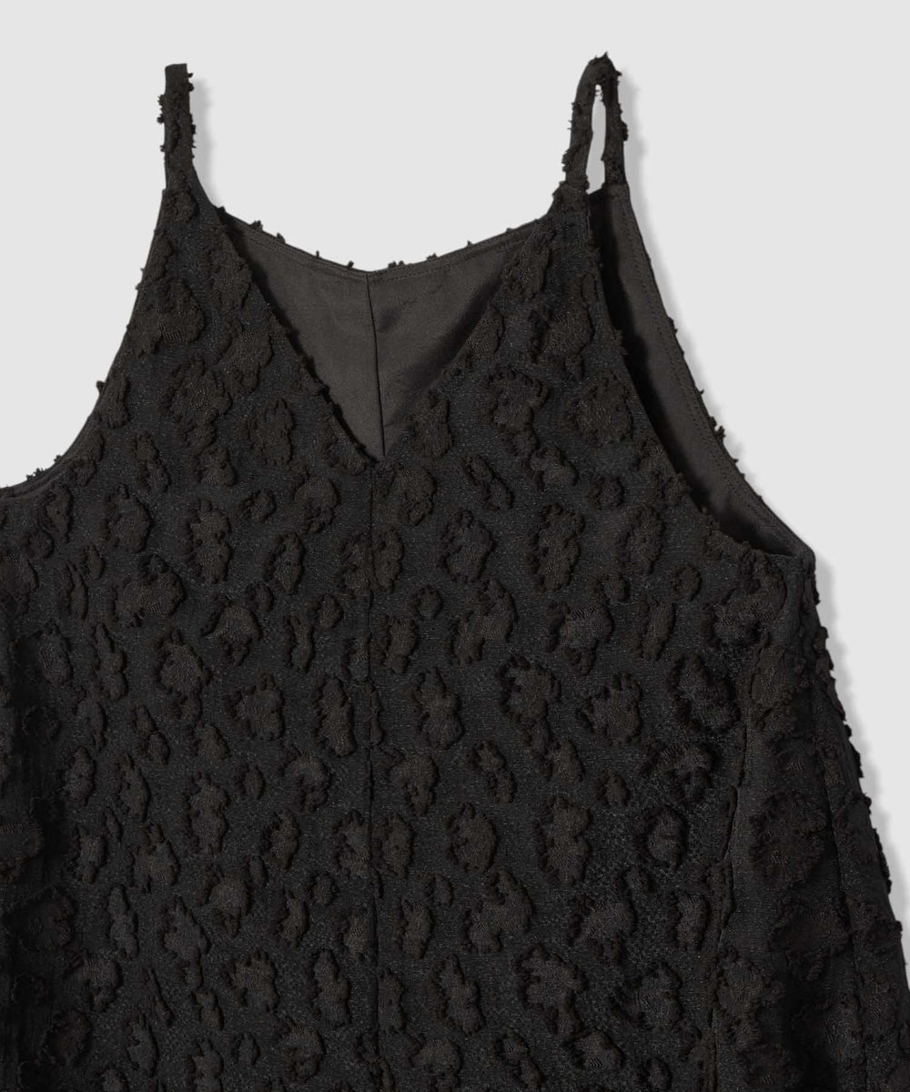 allureville 【ATELIER Line】カットジャカードＶネックワンピース ブラック (95)