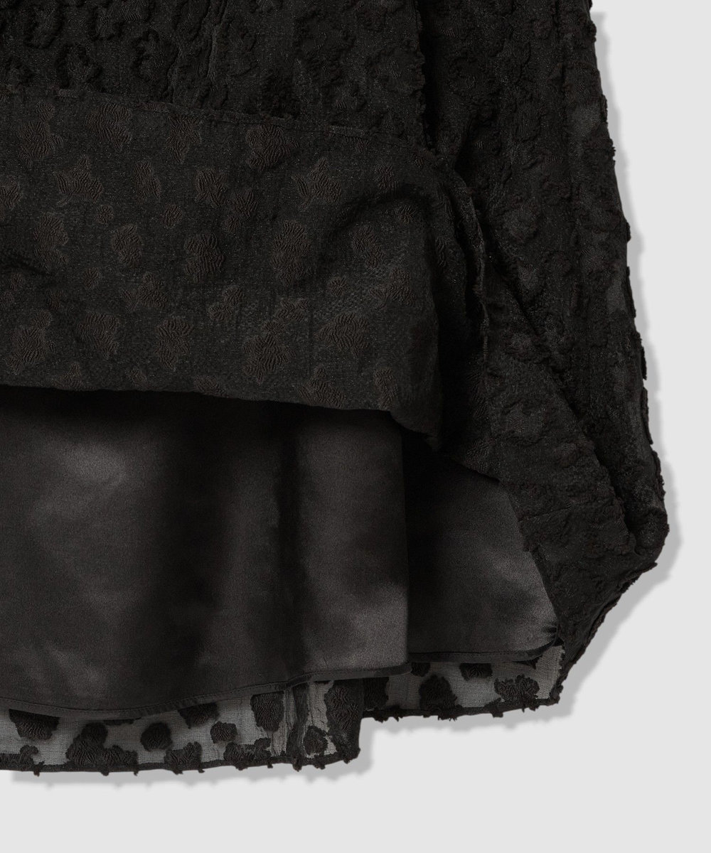 allureville 【ATELIER Line】カットジャカードＶネックワンピース ブラック (95)