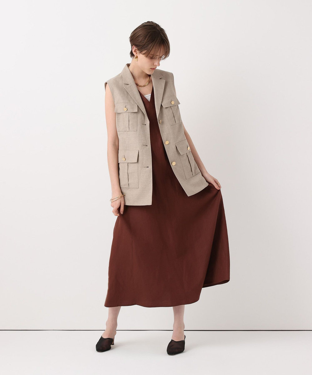allureville ラミーAラインワンピース ブラウン (81)