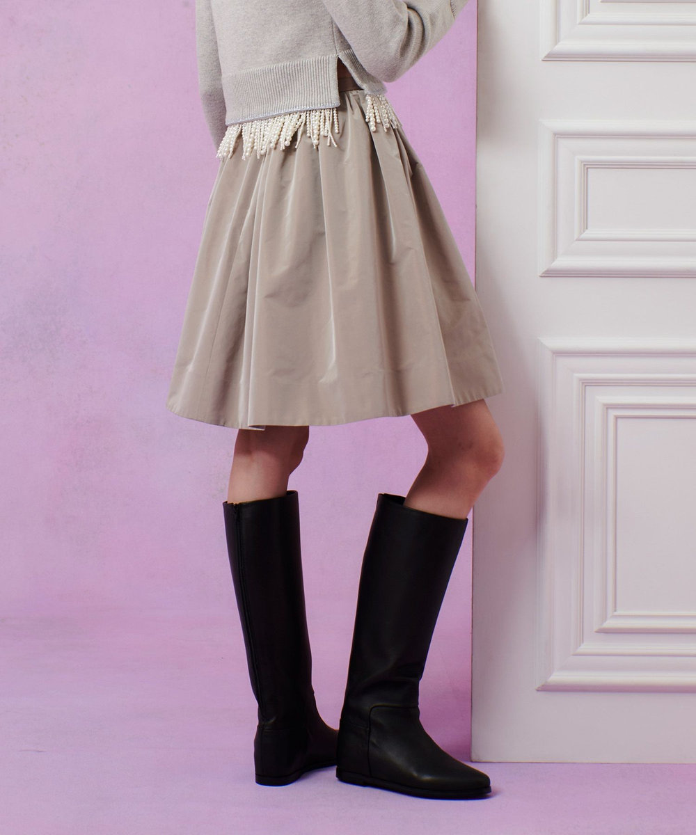 LOULOU WILLOUGHBY 【LOULOU WILLOUGHBY】タフタギャザースカート グレージュ (15)