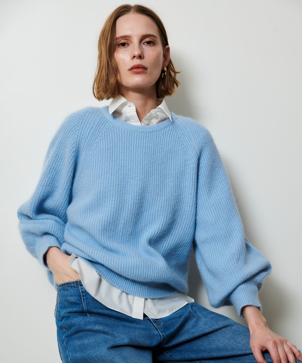 allureville 片畦プルオーバー ブルー (61)