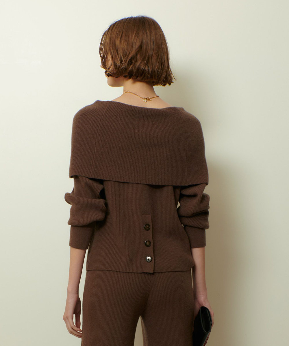 allureville ビッグカラー2WAYネックプルオーバー ブラウン (81)