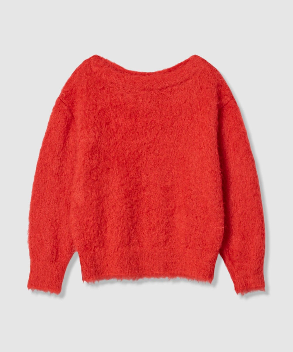 allureville ウェーブシャギーモヘヤプルオーバー レッド (43)
