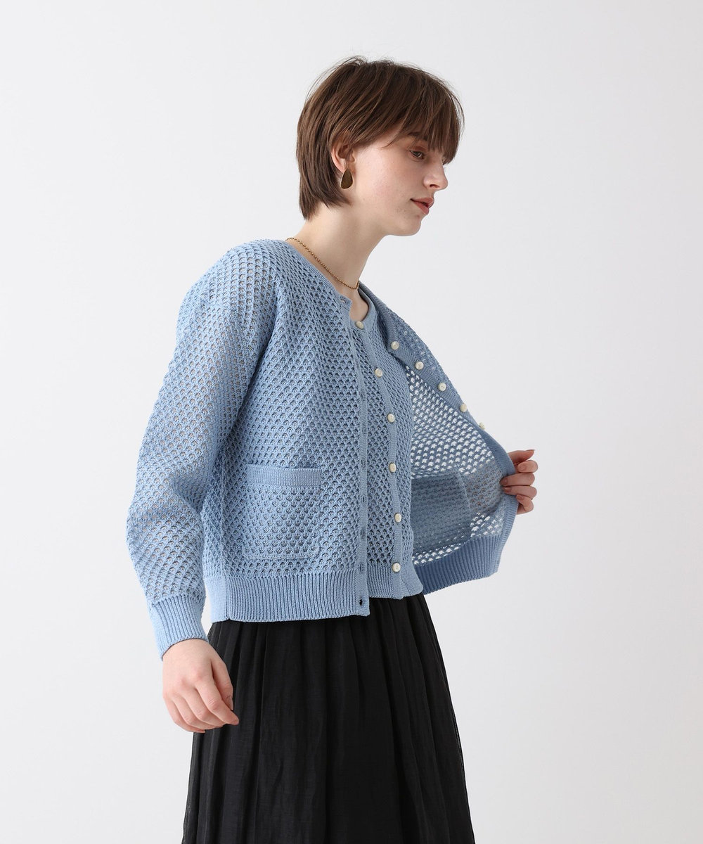 allureville 透かし編みカーディガン ブルー (61)