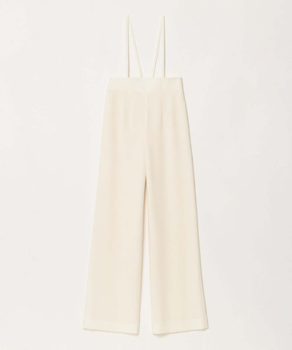 LOULOU WILLOUGHBY 【LOULOU WILLOUGHBY】ダブルクロスハイウエストサスペンダーパンツ オフホワイト (02)