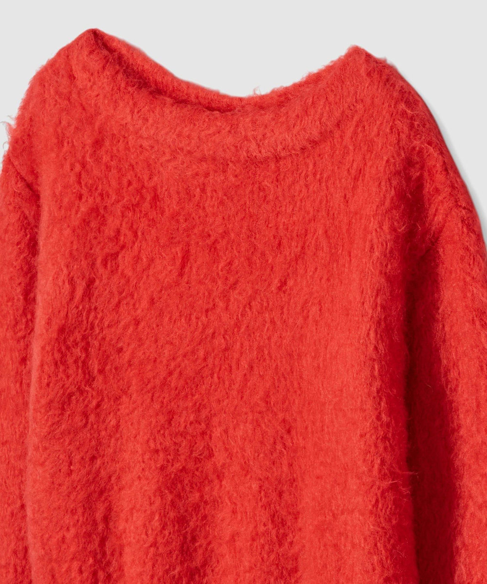allureville ウェーブシャギーモヘヤプルオーバー レッド (43)