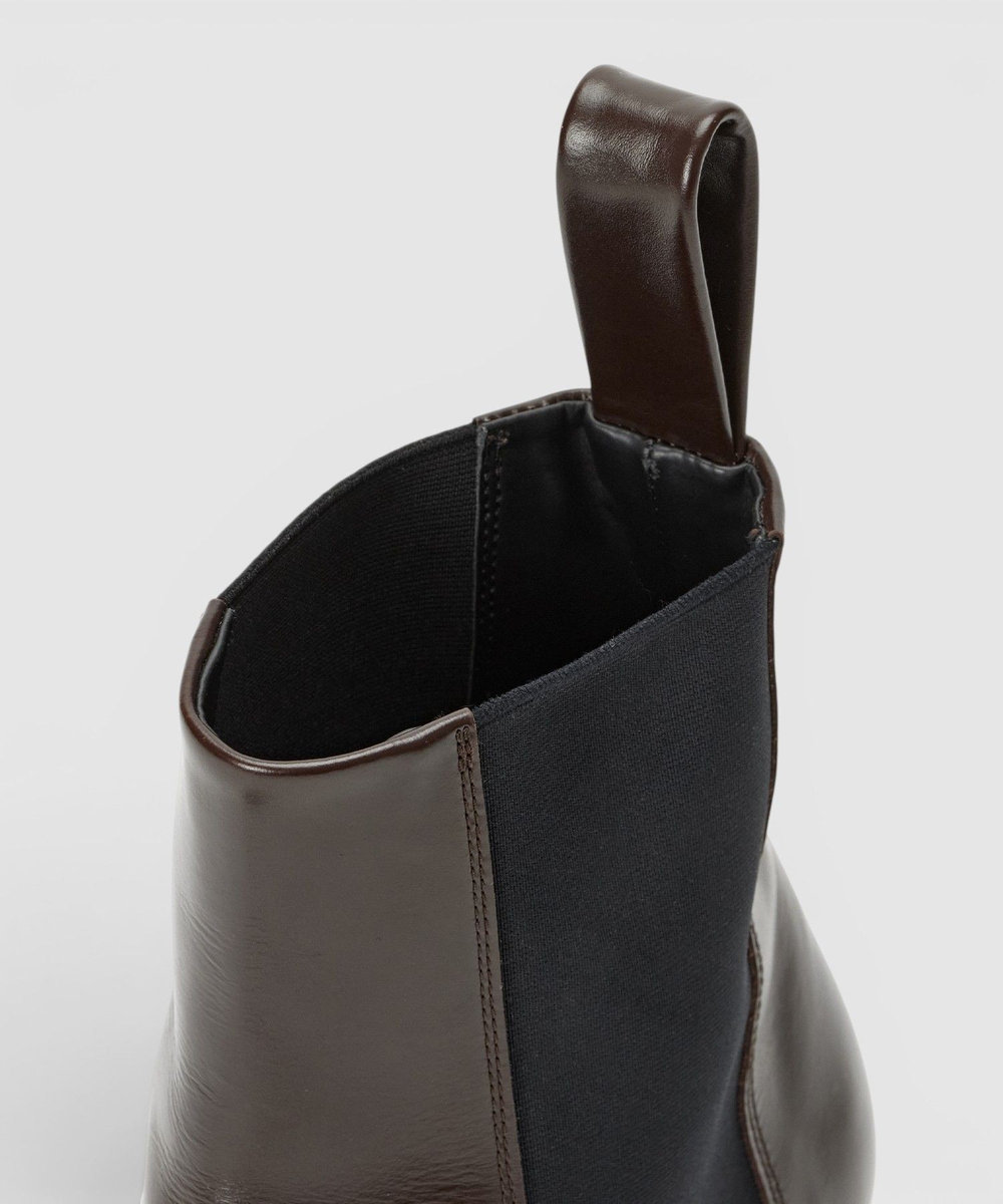 buying 【PIPPICHIC(ピッピシック)】OBLIQUE SIDEGOA SHORT BOOTS ダークブラウン (82)