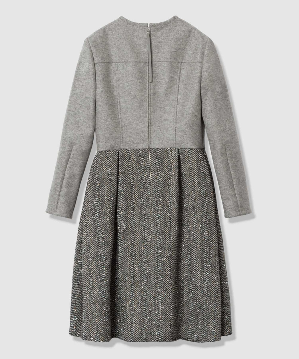 LOULOU WILLOUGHBY 【LOULOU WILLOUGHBY】LINTONラメツイードワンピース グレー (92)