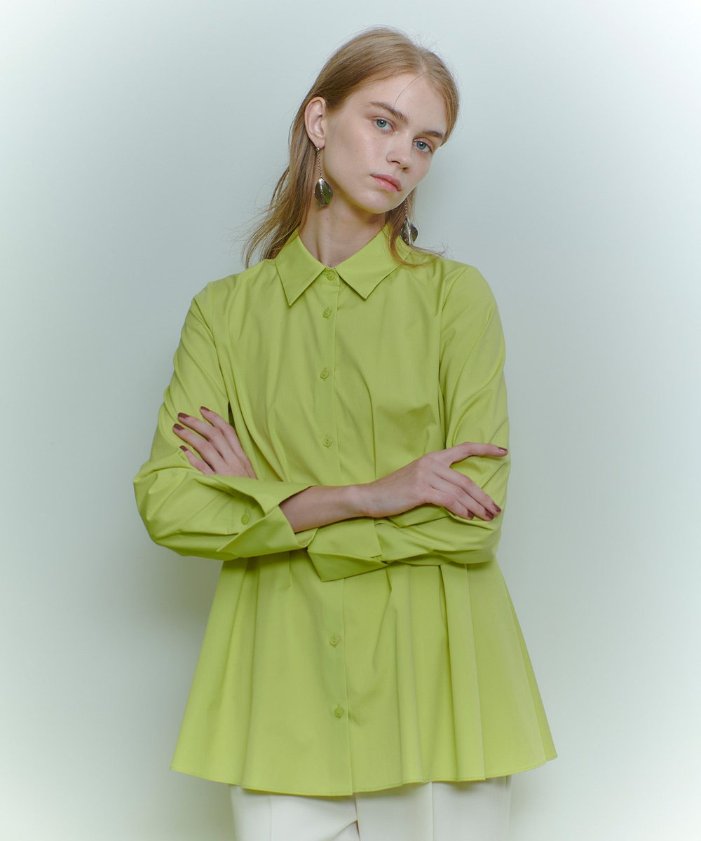 LOULOU WILLOUGHBY 【LOULOU WILLOUGHBY】タックシェイプシャツ グリーン (71)
