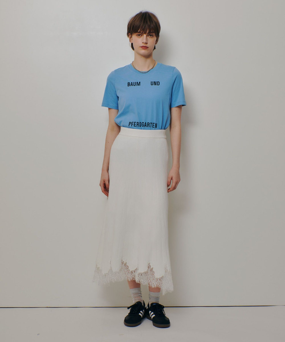 allureville レースドッキングニットスカート アイボリー (04)