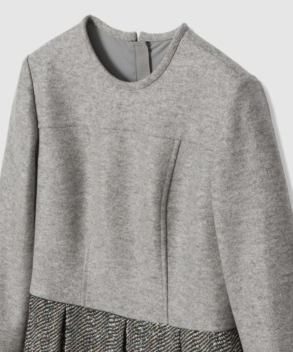 LOULOU WILLOUGHBY 【LOULOU WILLOUGHBY】LINTONラメツイードワンピース グレー (92)