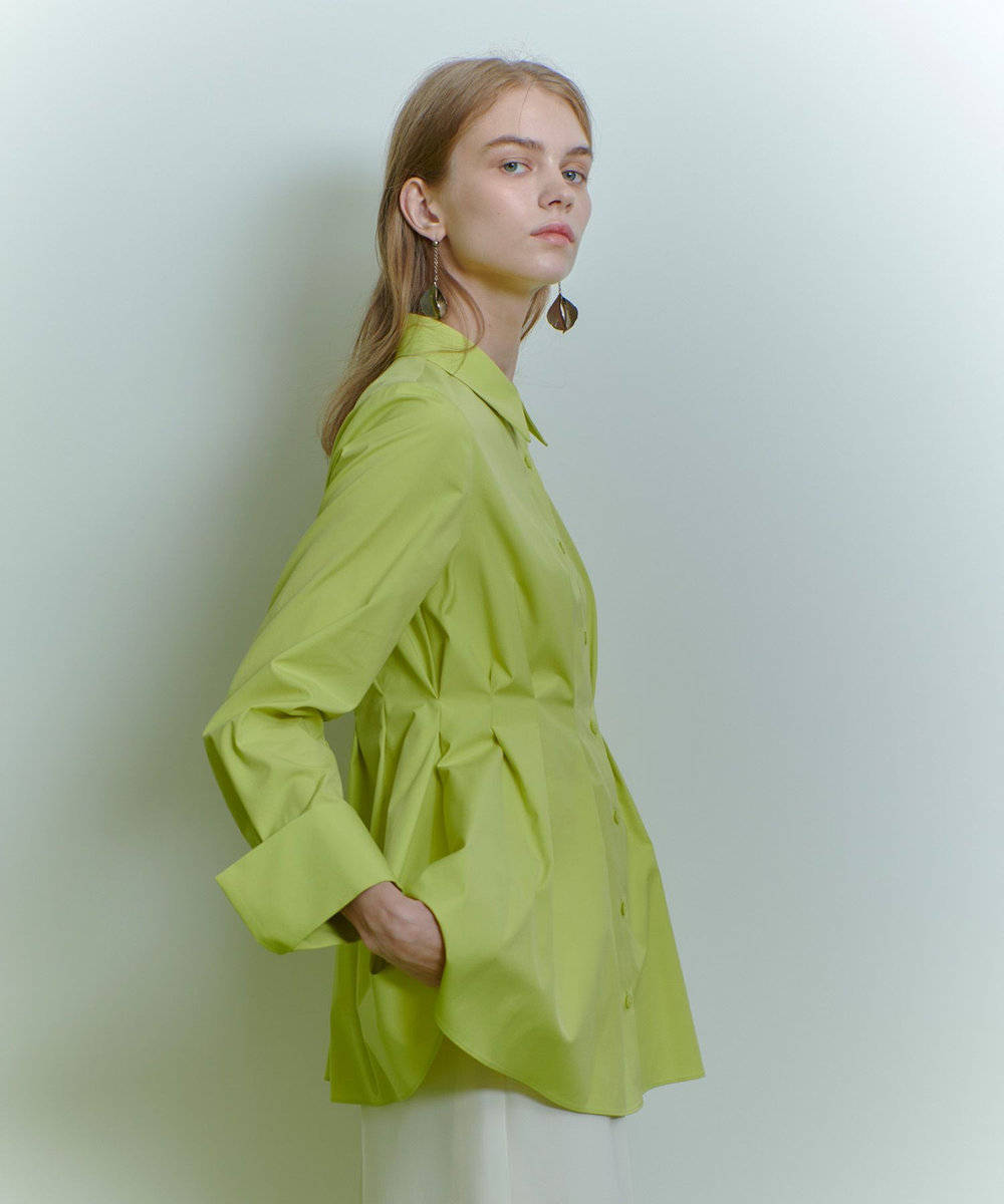 LOULOU WILLOUGHBY 【LOULOU WILLOUGHBY】タックシェイプシャツ グリーン (71)