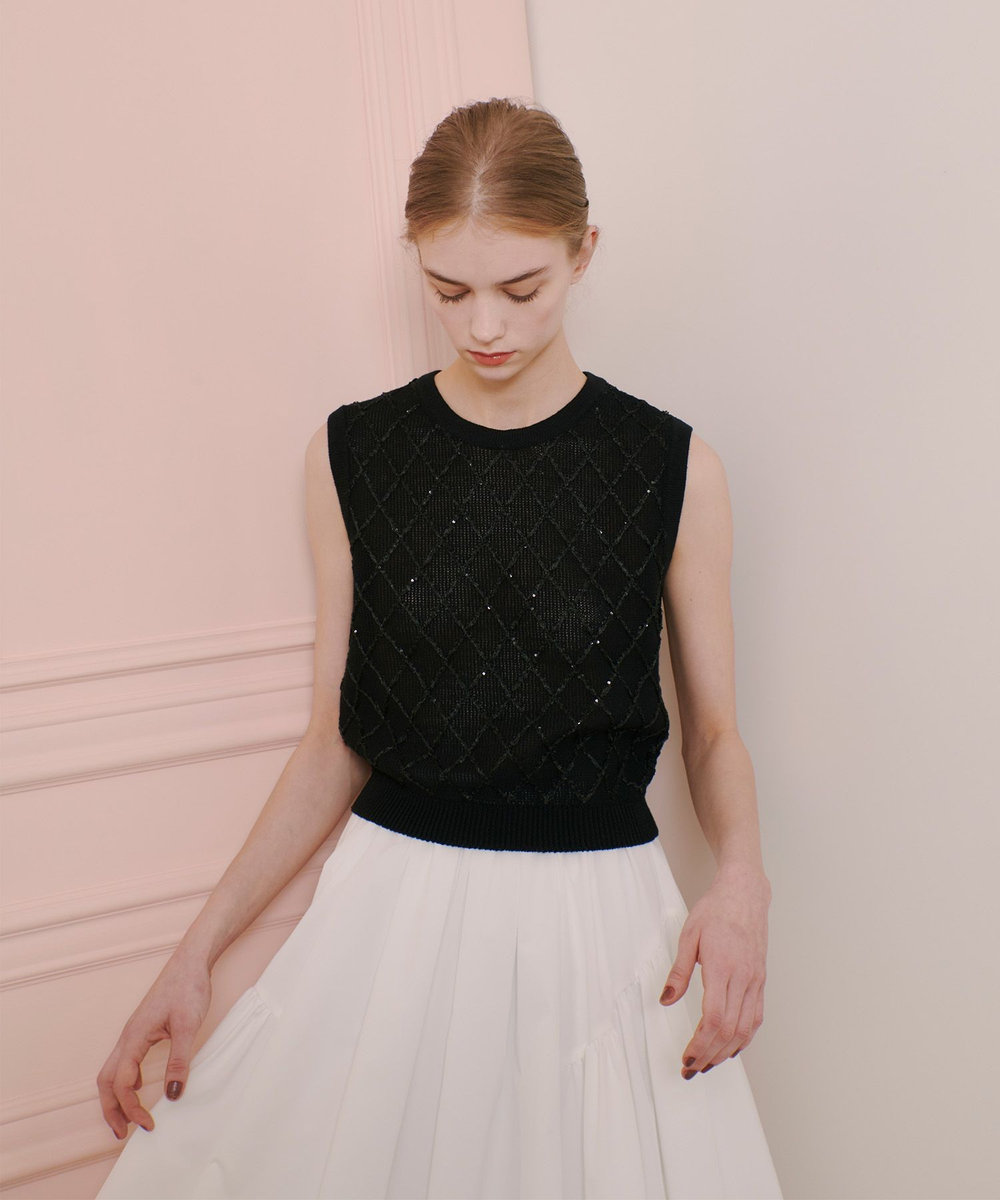 LOULOU WILLOUGHBY 【LOULOU WILLOUGHBY】シークインエンブロイダリープルオーバー ブラック (95)