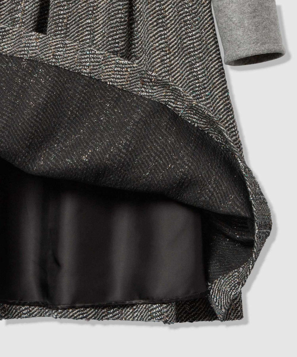 LOULOU WILLOUGHBY 【LOULOU WILLOUGHBY】LINTONラメツイードワンピース グレー (92)