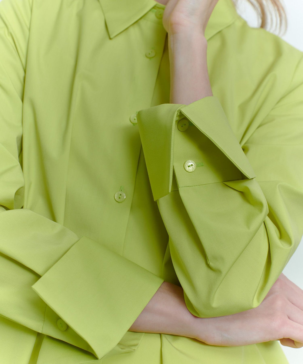 LOULOU WILLOUGHBY 【LOULOU WILLOUGHBY】タックシェイプシャツ グリーン (71)