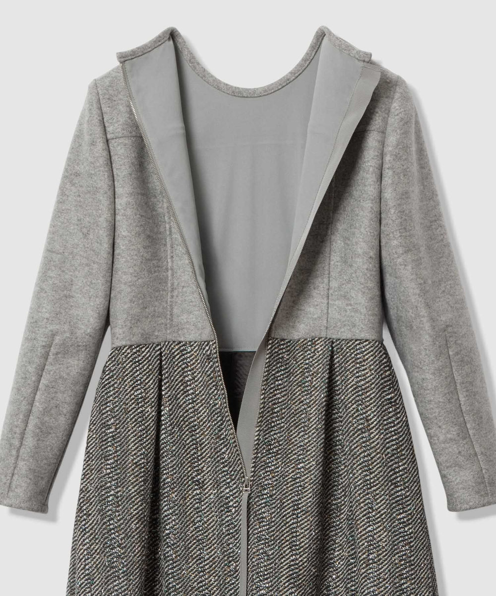 LOULOU WILLOUGHBY 【LOULOU WILLOUGHBY】LINTONラメツイードワンピース グレー (92)