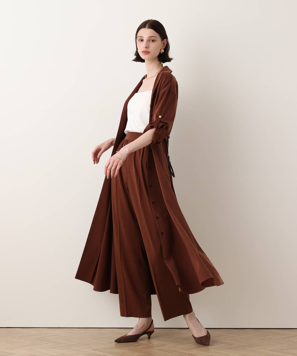 allureville フィブリルストレッチシャツワンピース ブラウン (81)