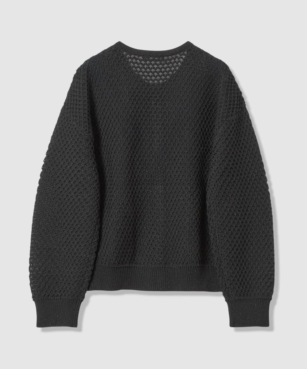 allureville 透かし編みカーディガン ブラック (95)