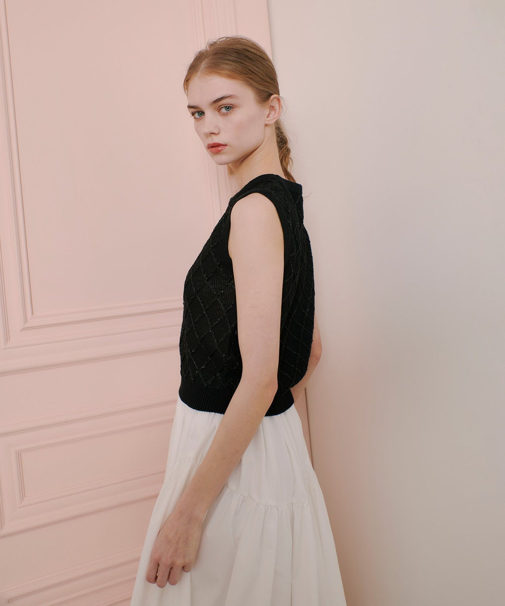 LOULOU WILLOUGHBY 【LOULOU WILLOUGHBY】シークインエンブロイダリープルオーバー ブラック (95)