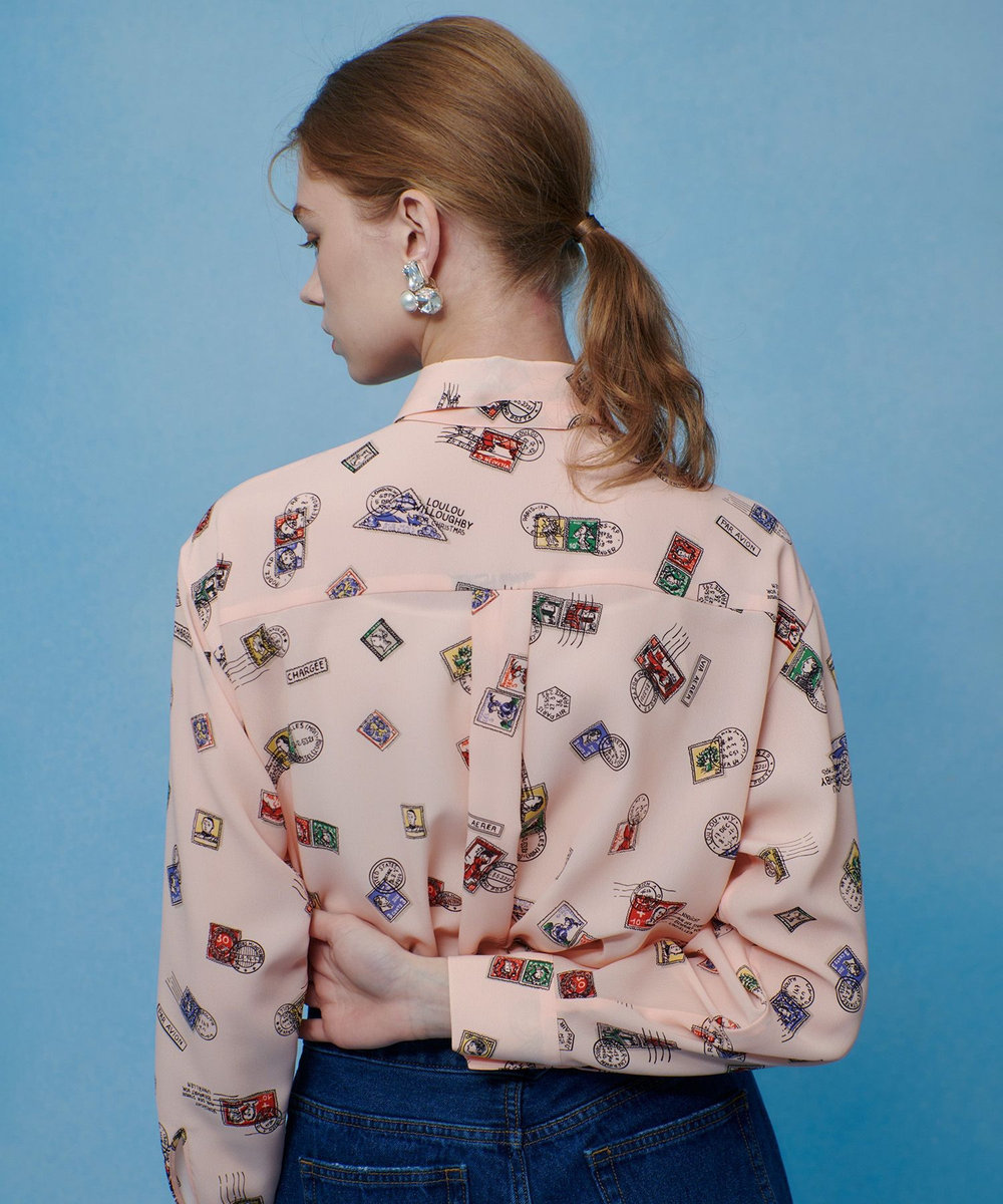 LOULOU WILLOUGHBY 【LOULOU WILLOUGHBY】レタープリントシャツブラウス ピンク (41)