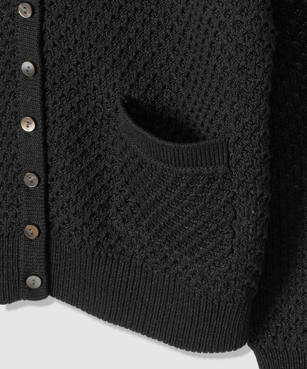 allureville 透かし編みカーディガン ブラック (95)