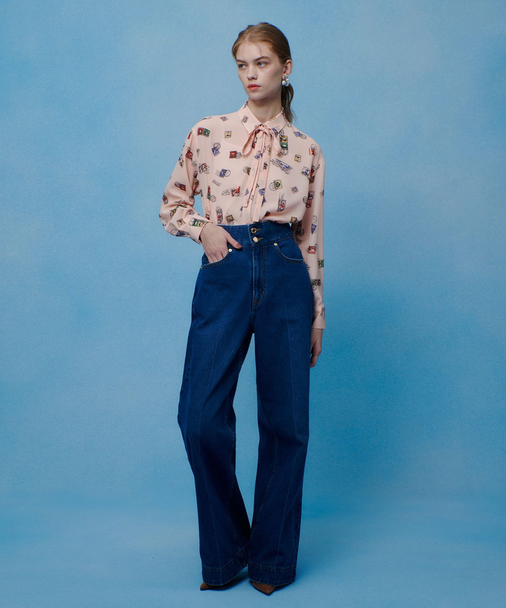 LOULOU WILLOUGHBY 【LOULOU WILLOUGHBY】レタープリントシャツブラウス ピンク (41)