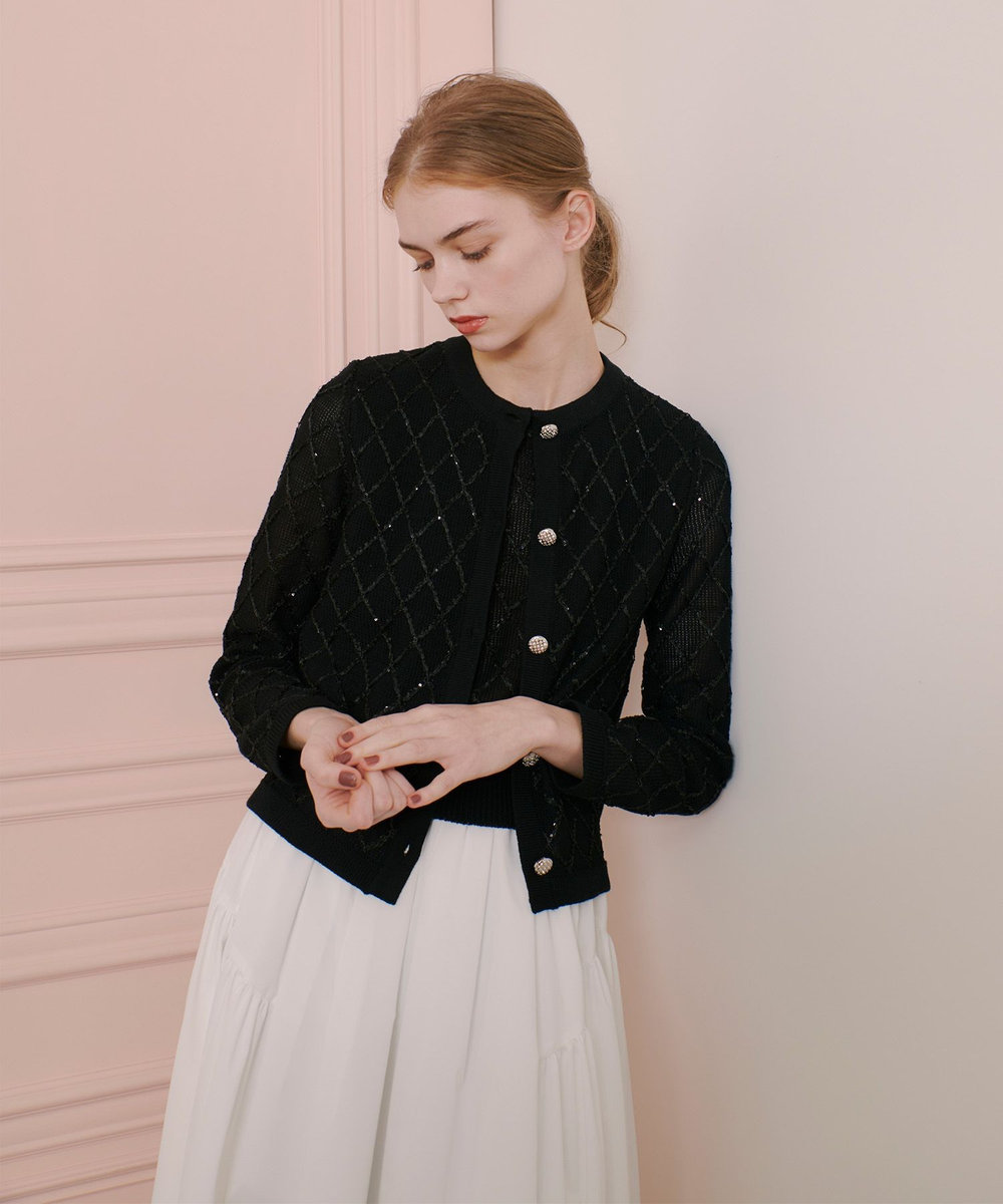 LOULOU WILLOUGHBY 【LOULOU WILLOUGHBY】シークインエンブロイダリープルオーバー ブラック (95)