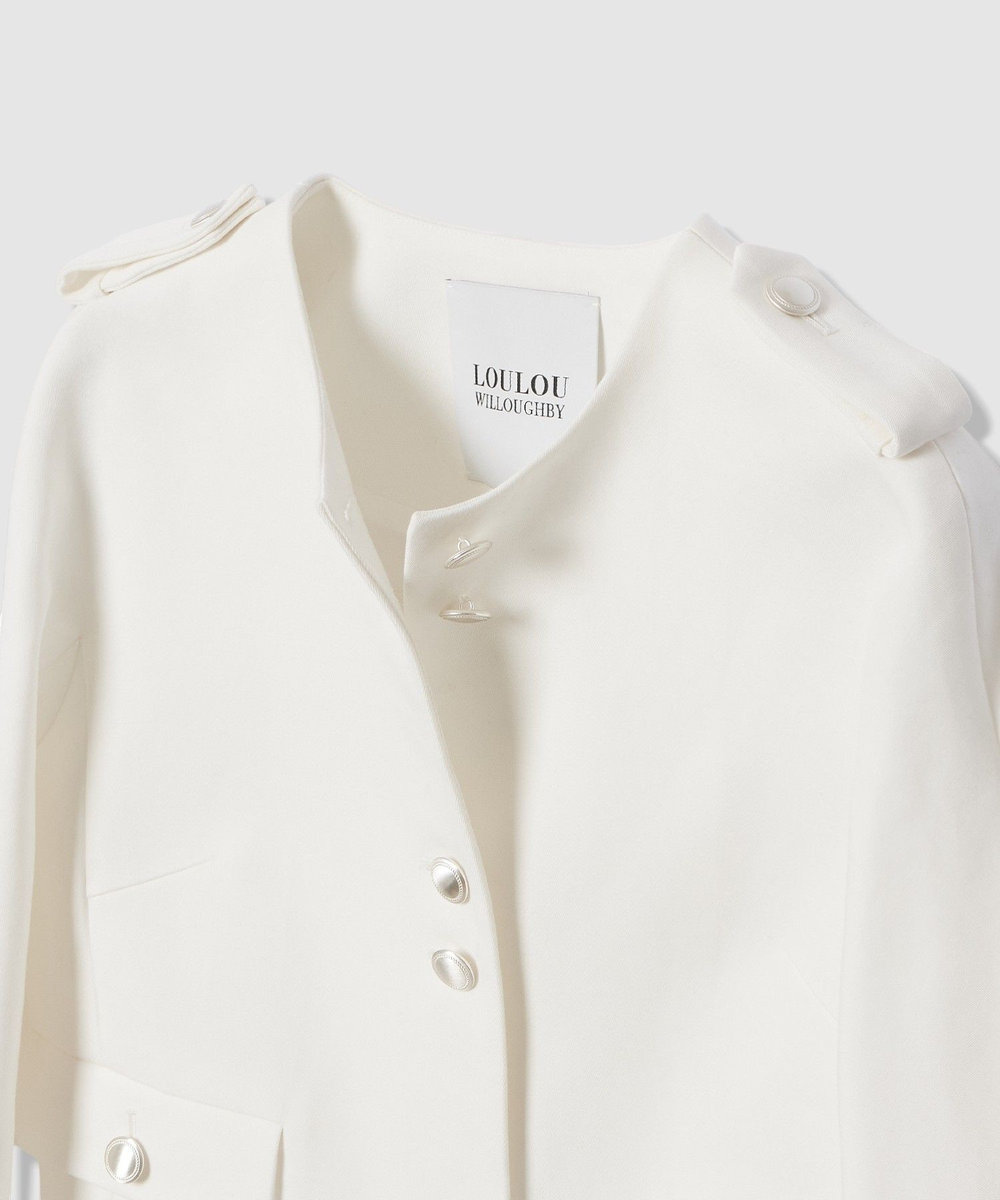 LOULOU WILLOUGHBY 【LOULOU WILLOUGHBY】コットンダブルクロスジャケット ホワイト (01)