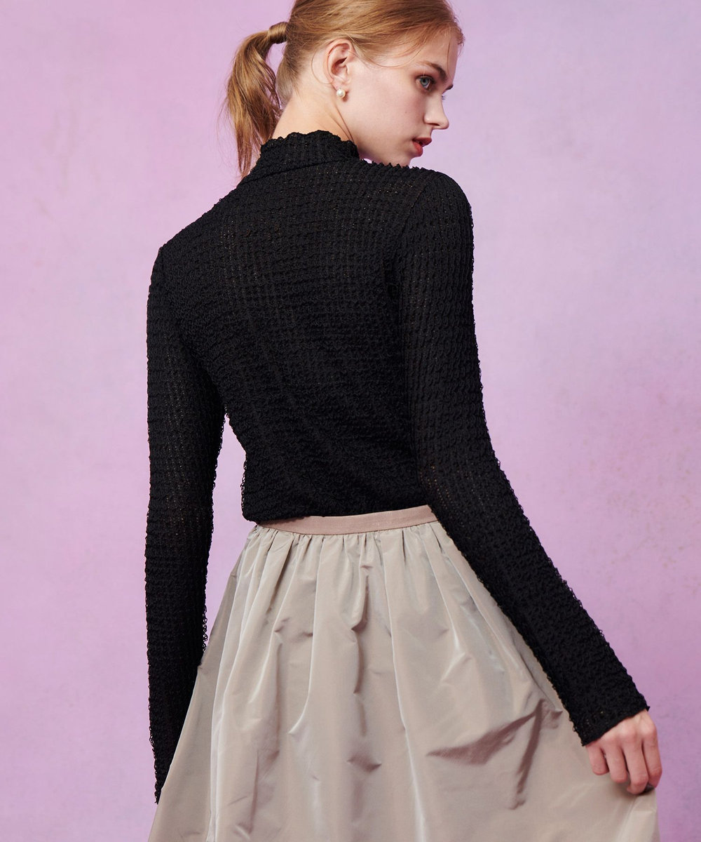 LOULOU WILLOUGHBY 【LOULOU WILLOUGHBY】ティアードラッセルプルオーバー ブラック (95)