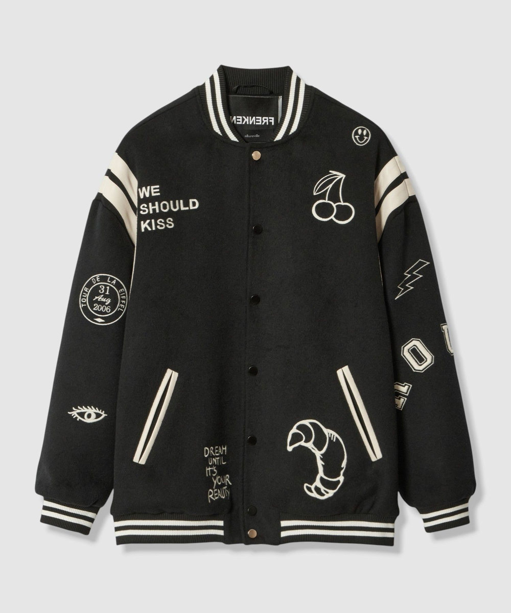 buying 【FRENKEN(フランケン)】BASEBALL JACKET ブラック (95)