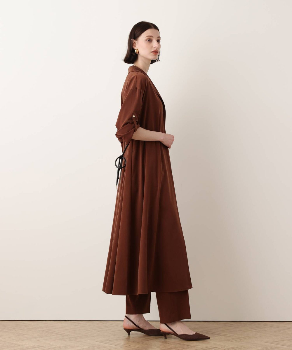 allureville フィブリルストレッチシャツワンピース ブラウン (81)