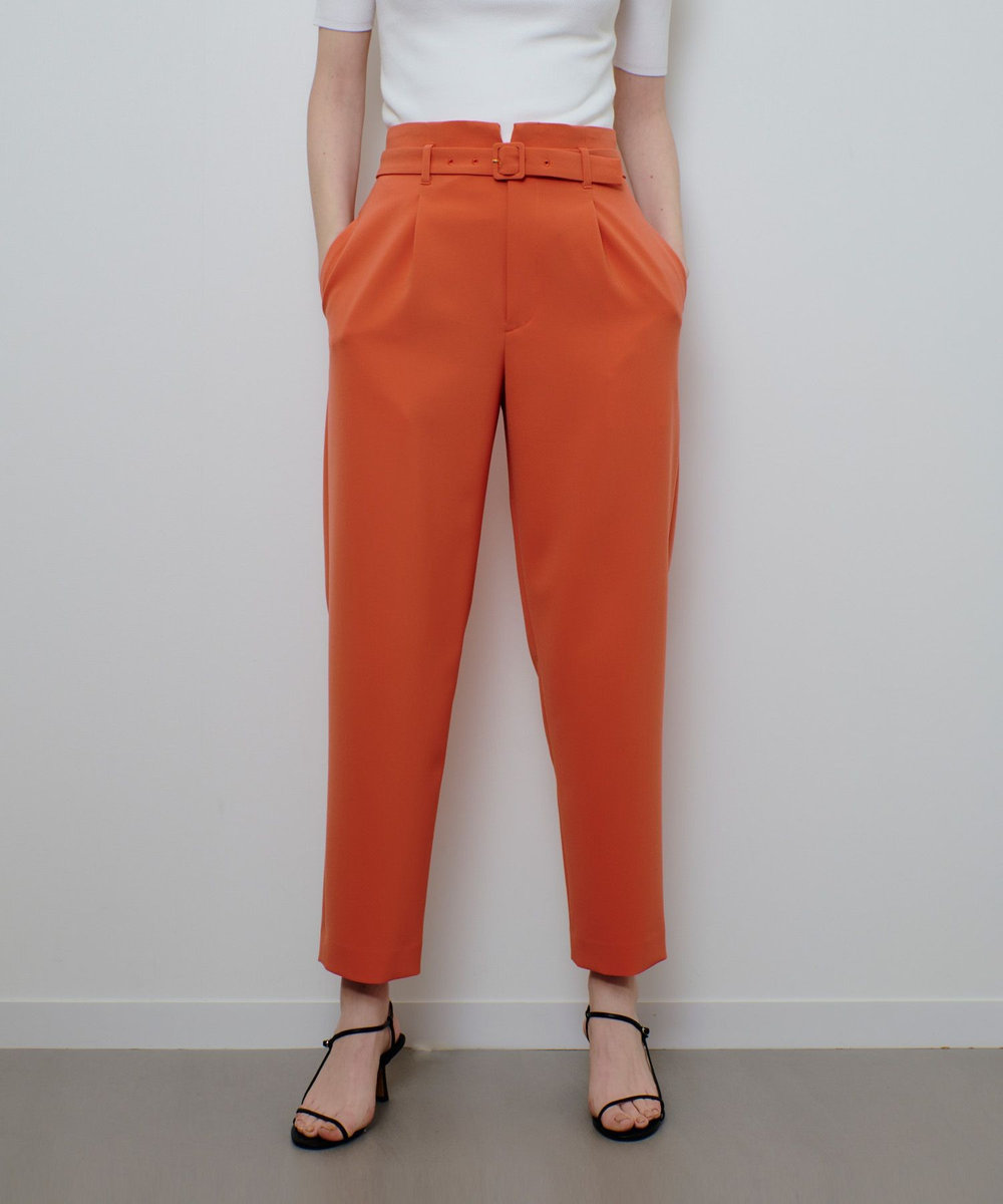 ダブルクロスベルト付タックパンツ|allureville OFFICIAL SITE